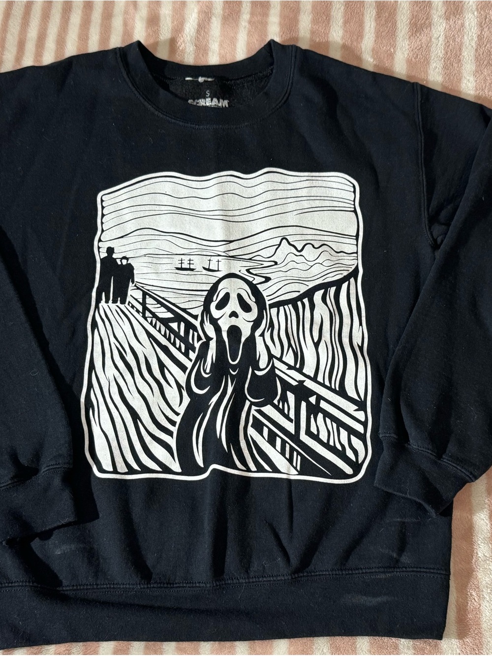 Loot Crate Black Sweatshirt with White Scream Graphic